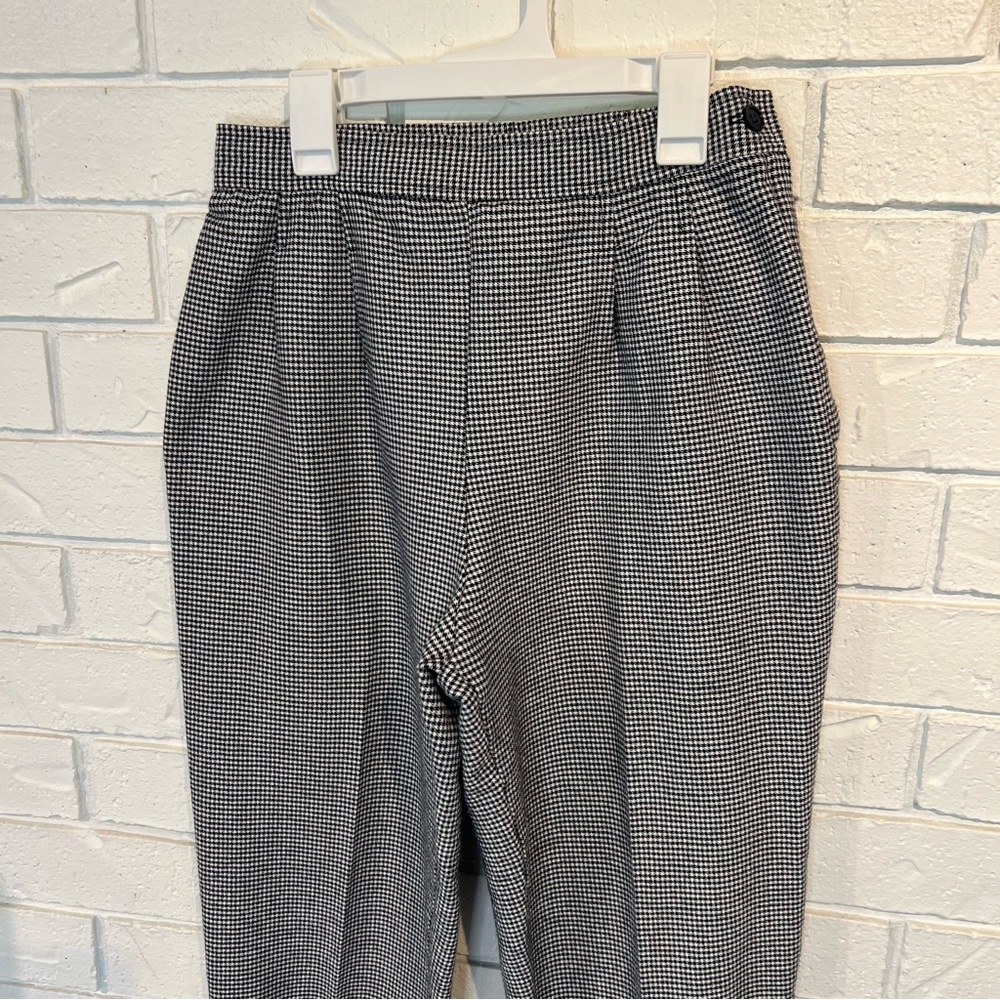 Vintage 90s Counterparts Black Herringbone Tapered Stirrup Pants Womens S - Picture 2 of 9